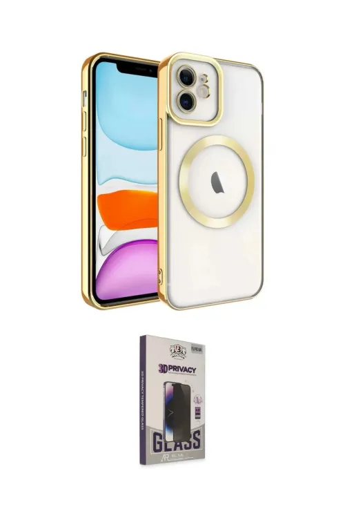 ieg™ iPhone 11 Kılıf Nova Işık Özel Seri - Siyah Bilvis Hayalet Cam Ekran Koruyucu