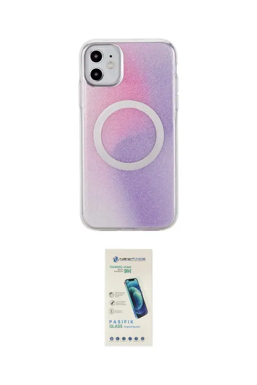 ieg™ iPhone 11 Kılıf Pusula Form - Şeffaf Pasifik Cam Ekran Koruyucu