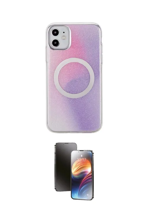 ieg™ iPhone 11 Kılıf Pusula Form - Siyah 3D Antistatik Mat Seramik Nano Ekran Koruyucu