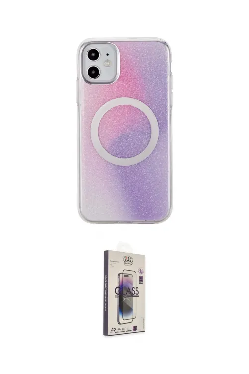 ieg™ iPhone 11 Kılıf Pusula Form - Siyah Bilvis 3D Cam Ekran Koruyucu