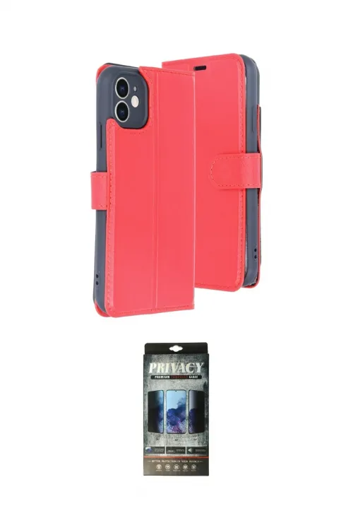 ieg™ iPhone 11 Kılıf Siluet Işık Serisi - Siyah 34D Hayalet Izgaralı Cam