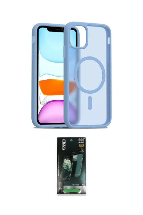 ieg™ iPhone 11 Kılıf Siluet Minimal Prime - Şeffaf 360 Full Body Arka Koruyucu