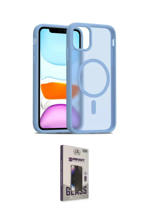 ieg™ iPhone 11 Kılıf Siluet Minimal Prime - Siyah Bilvis Hayalet Cam Ekran Koruyucu