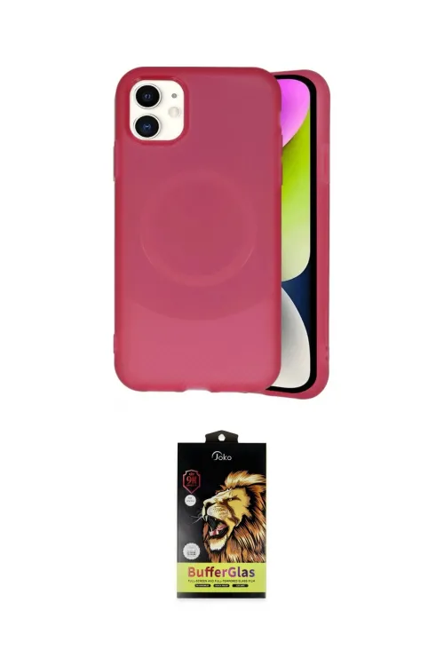 ieg™ iPhone 11 Kılıf Ufuk Serisi - Siyah Buffer Cam Ekran Koruyucu