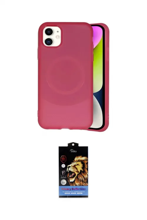 ieg™ iPhone 11 Kılıf Ufuk Serisi - Siyah Buffer Hayalet Cam Ekran Koruyucu