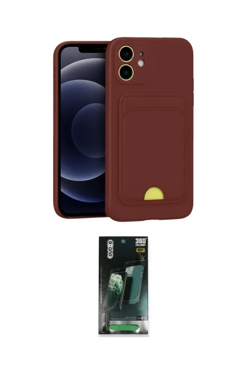ieg™ iPhone 11 Kılıf Vadi Çizgi Prime - Siyah 360 Mat Full Body Arka Koruyucu