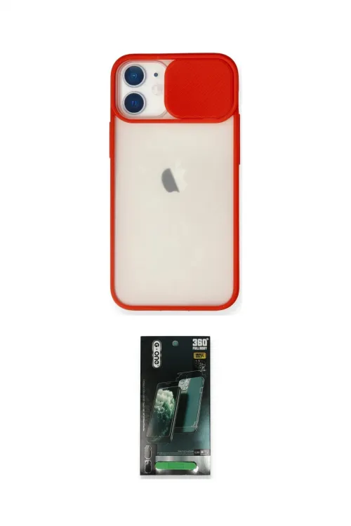 ieg™ iPhone 11 Kılıf Vadi Çizgi - Siyah 360 Mat Full Body Arka Koruyucu