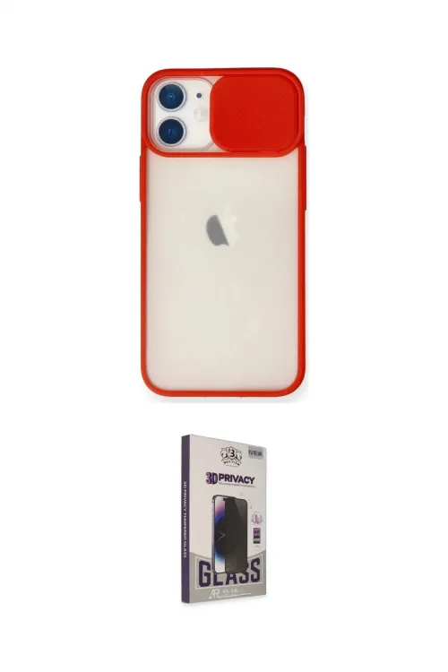 ieg™ iPhone 11 Kılıf Vadi Çizgi - Siyah Bilvis Hayalet Cam Ekran Koruyucu
