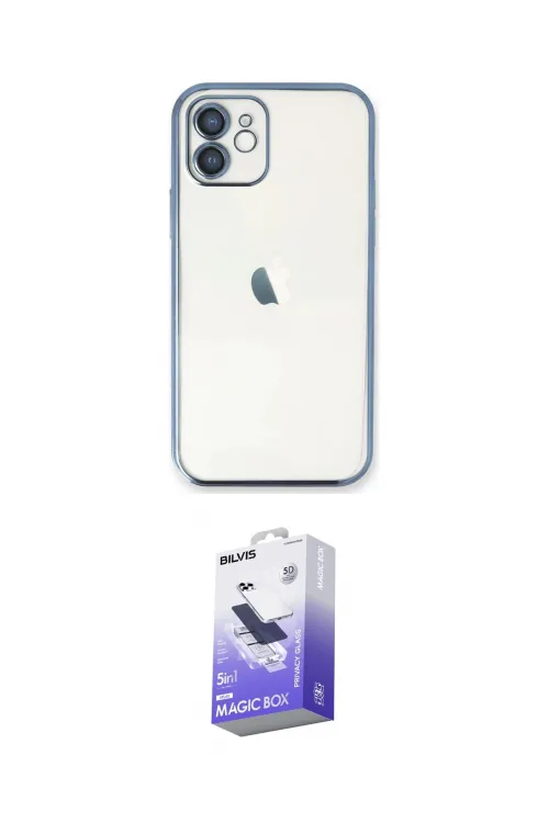 ieg™ iPhone 11 Kılıf Vadi Minimal - Siyah Bilvis 5in1 5D Magic Hayalet Cam Ekran Koruyucu