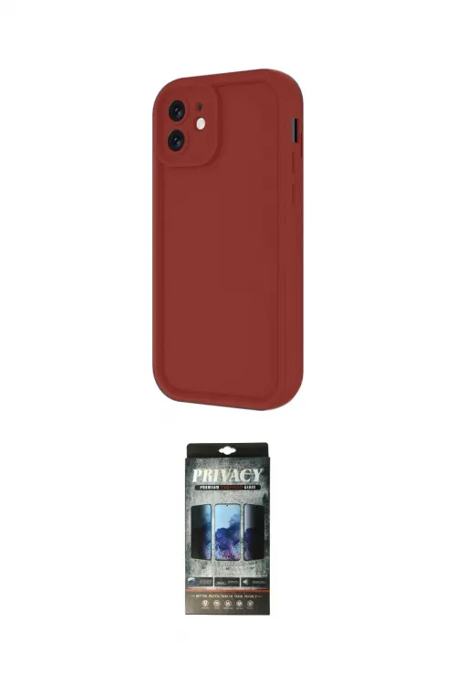 ieg™ iPhone 11 Kılıf Yankı Yansıma Özel Seri - Siyah 34D Hayalet Izgaralı Cam