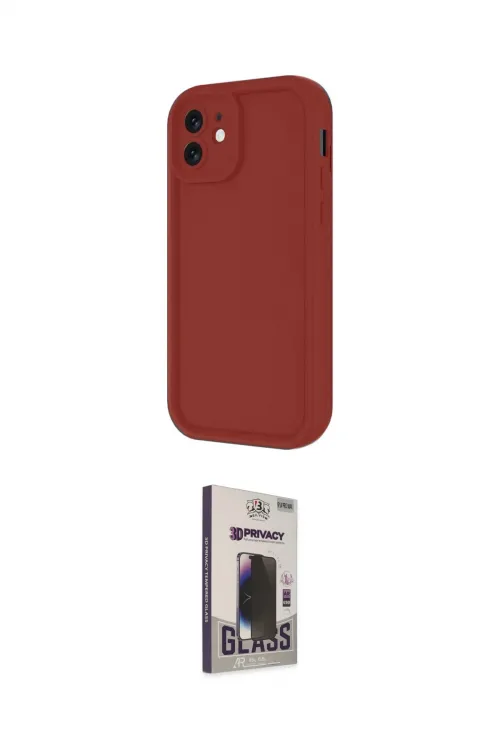 ieg™ iPhone 11 Kılıf Yankı Yansıma Özel Seri - Siyah Bilvis Hayalet Cam Ekran Koruyucu