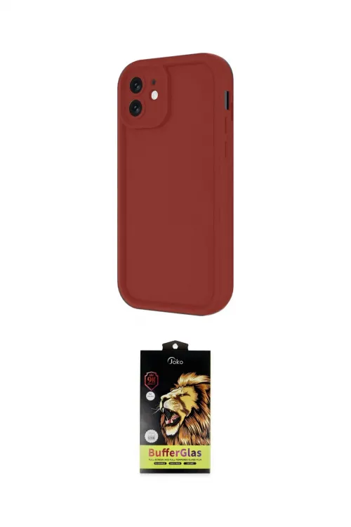 ieg™ iPhone 11 Kılıf Yankı Yansıma Özel Seri - Siyah Buffer Cam Ekran Koruyucu
