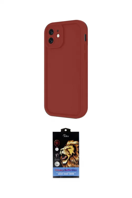 ieg™ iPhone 11 Kılıf Yankı Yansıma Özel Seri - Siyah Buffer Hayalet Cam Ekran Koruyucu