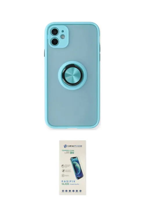 ieg™ iPhone 11 Kılıf Yörünge Çizgi - Şeffaf Pasifik Cam Ekran Koruyucu