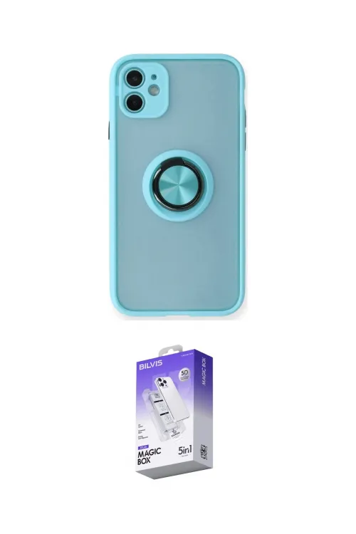 ieg™ iPhone 11 Kılıf Yörünge Çizgi - Siyah Bilvis 5in1 3D Magic Cam Ekran Koruyucu