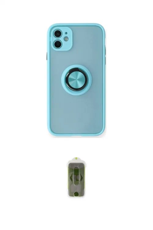 ieg™ iPhone 11 Kılıf Yörünge Çizgi - Siyah Joko Magic 5D Hayalet Cam
