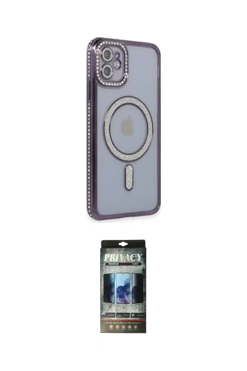 ieg™ iPhone 11 Kılıf Zirve Doku Prime - Siyah 34D Hayalet Izgaralı Cam