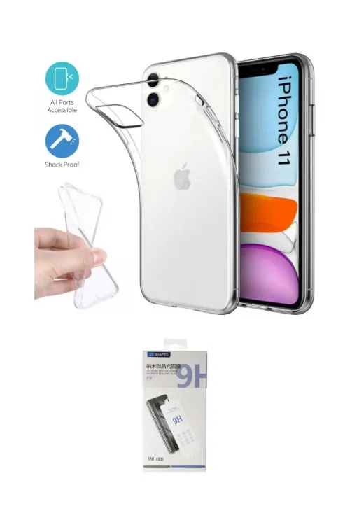 ieg™ iPhone 11 Kılıf Zirve Doku - Şeffaf Uv Polymer Nano Ekran Koruyucu