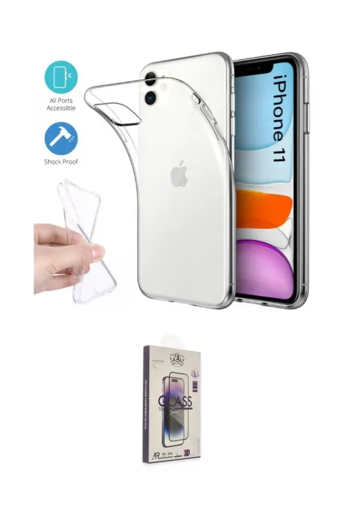 ieg™ iPhone 11 Kılıf Zirve Doku - Siyah Bilvis 3D Cam Ekran Koruyucu