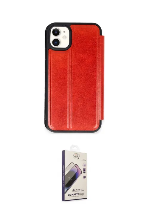 ieg™ iPhone 11 Kılıf Zirve Yansıma Serisi - Siyah Bilvis 3D Mat Cam Ekran Koruyucu