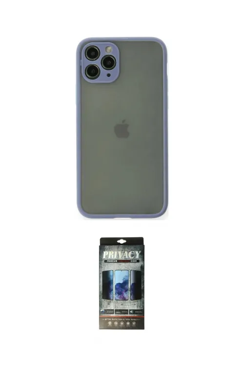 ieg™ iPhone 11 Pro Kılıf Ahenk Çizgi Serisi - Siyah 34D Hayalet Izgaralı Cam