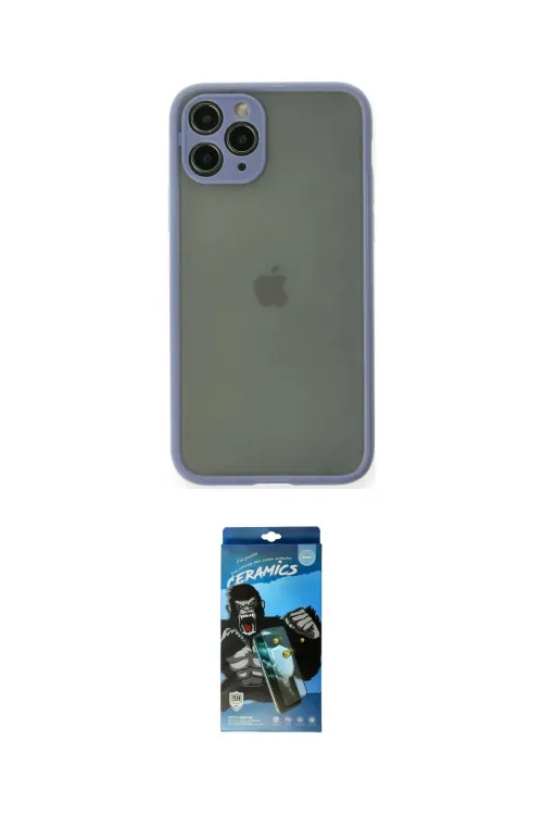 ieg™ iPhone 11 Pro Kılıf Ahenk Çizgi Serisi - Siyah 34D Izgaralı Cam