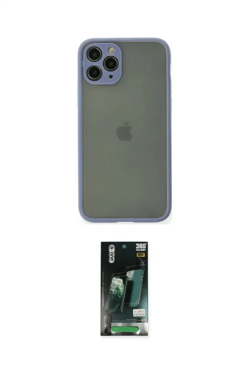 ieg™ iPhone 11 Pro Kılıf Ahenk Çizgi Serisi - Siyah 360 Mat Full Body Arka Koruyucu