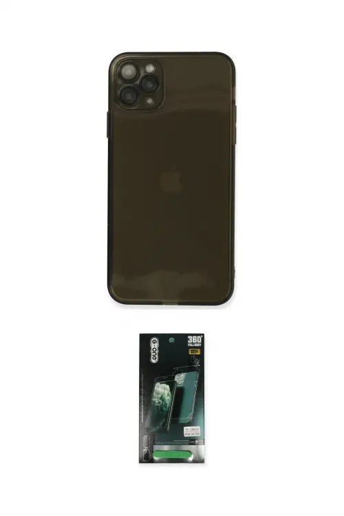 ieg™ iPhone 11 Pro Kılıf Ahenk Doku - Siyah 360 Mat Full Body Arka Koruyucu