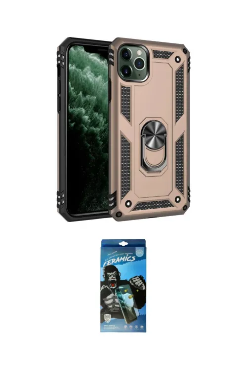 ieg™ iPhone 11 Pro Kılıf Ahenk Klasik Koleksiyonu - Siyah 34D Izgaralı Cam