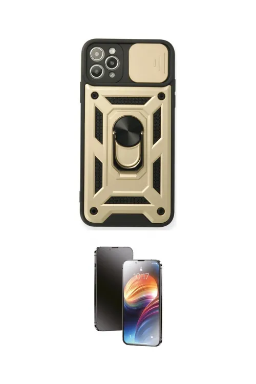 ieg™ iPhone 11 Pro Kılıf Ahenk Klasik - Siyah 3D Antistatik Mat Seramik Nano Ekran Koruyucu