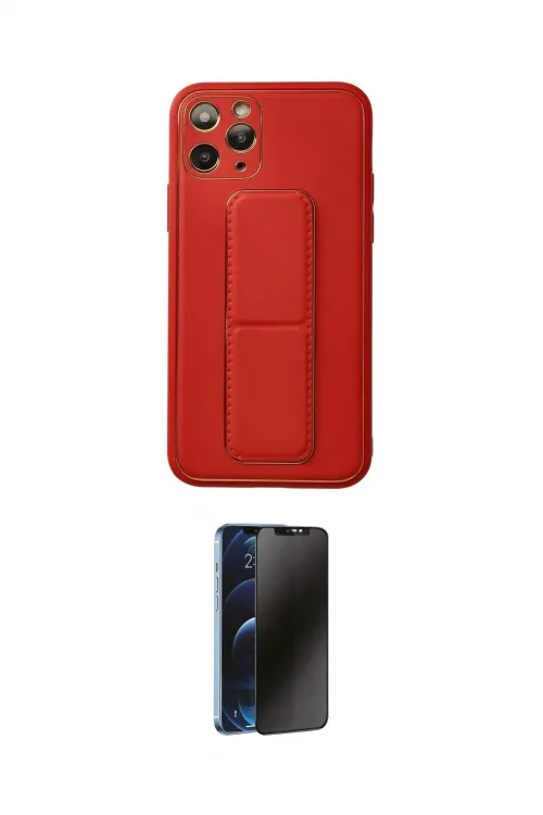 ieg™ iPhone 11 Pro Kılıf Akış Doku - Siyah 3D Antistatik Hayalet Cam Ekran Koruyucu