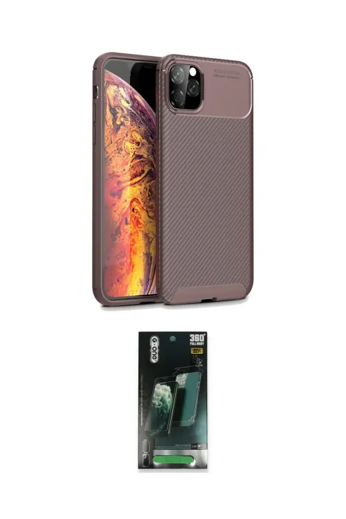 ieg™ iPhone 11 Pro Kılıf Eksen Form Prime - Şeffaf 360 Full Body Arka Koruyucu