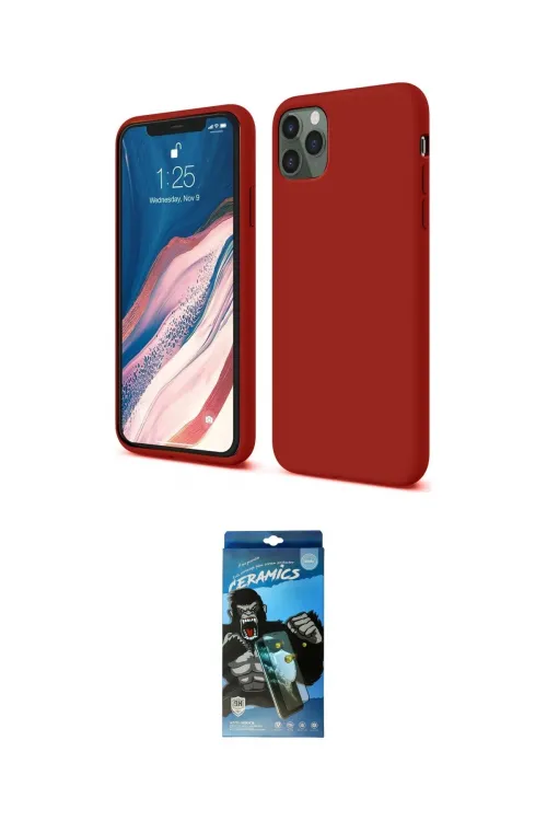 ieg™ iPhone 11 Pro Kılıf Kozmos Yansıma Özel Seri - Siyah 34D Izgaralı Cam