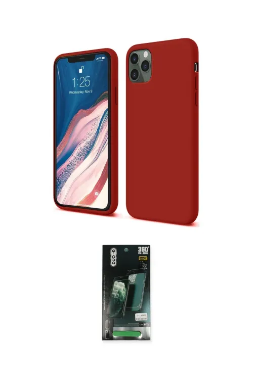 ieg™ iPhone 11 Pro Kılıf Kozmos Yansıma Özel Seri - Siyah 360 Mat Full Body Arka Koruyucu