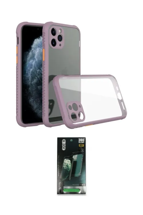 ieg™ iPhone 11 Pro Kılıf Nova Asil Özel Seri - Şeffaf 360 Full Body Arka Koruyucu