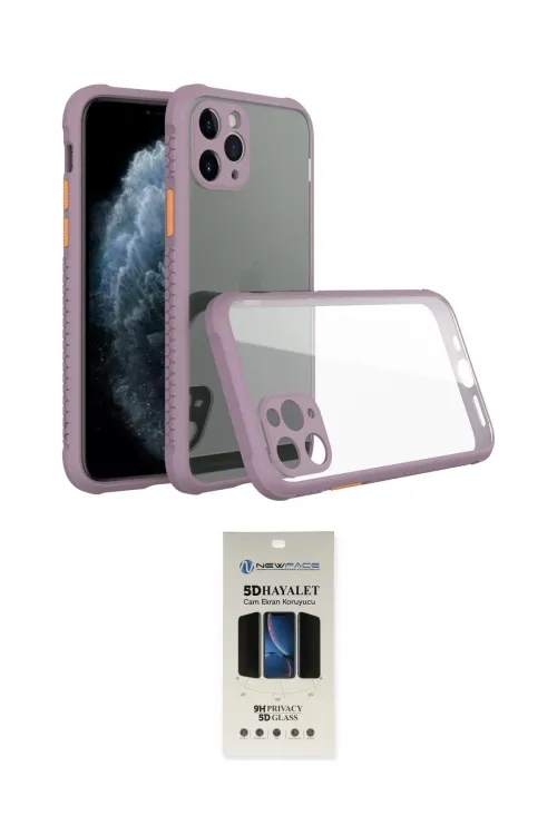 ieg™ iPhone 11 Pro Kılıf Nova Asil Özel Seri - Siyah 5D Hayalet Cam Ekran Koruyucu