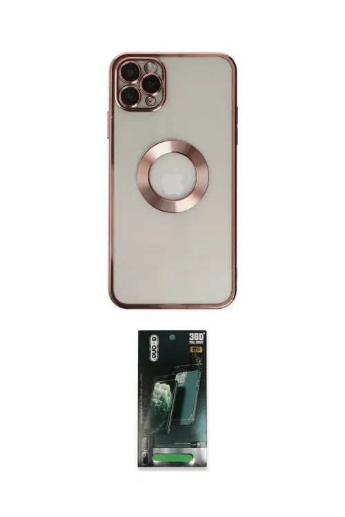 ieg™ iPhone 11 Pro Kılıf Pusula Form - Şeffaf 360 Full Body Arka Koruyucu