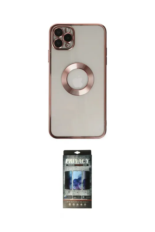 ieg™ iPhone 11 Pro Kılıf Pusula Form - Siyah 34D Hayalet Izgaralı Cam