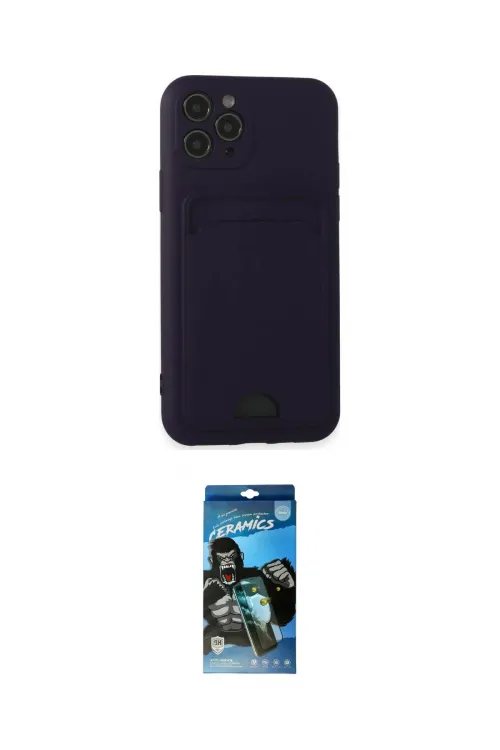 ieg™ iPhone 11 Pro Kılıf Vadi Çizgi Prime - Siyah 34D Izgaralı Cam