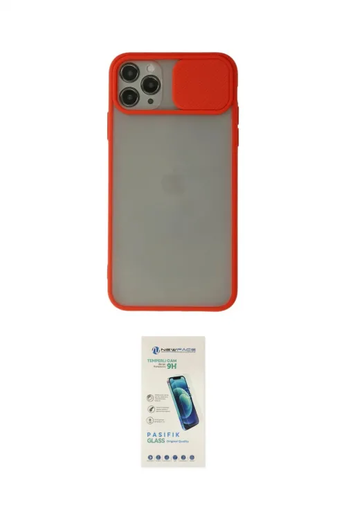 ieg™ iPhone 11 Pro Kılıf Vadi Çizgi - Şeffaf Pasifik Cam Ekran Koruyucu