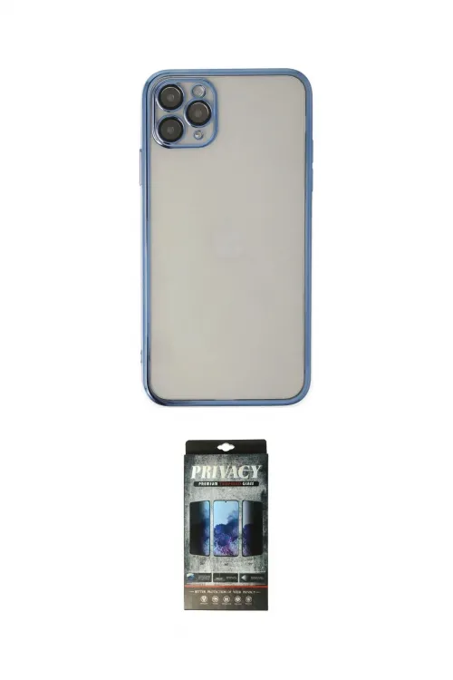 ieg™ iPhone 11 Pro Kılıf Vadi Minimal - Siyah 34D Hayalet Izgaralı Cam