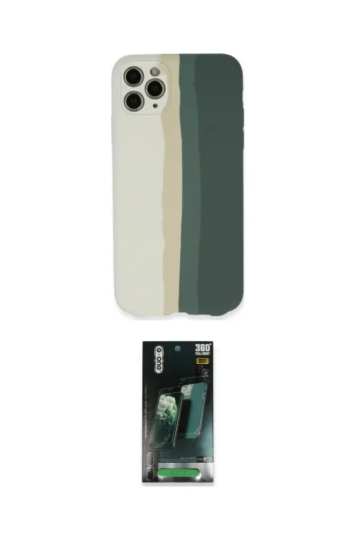 ieg™ iPhone 11 Pro Kılıf Yadigar Çizgi - Şeffaf 360 Full Body Arka Koruyucu