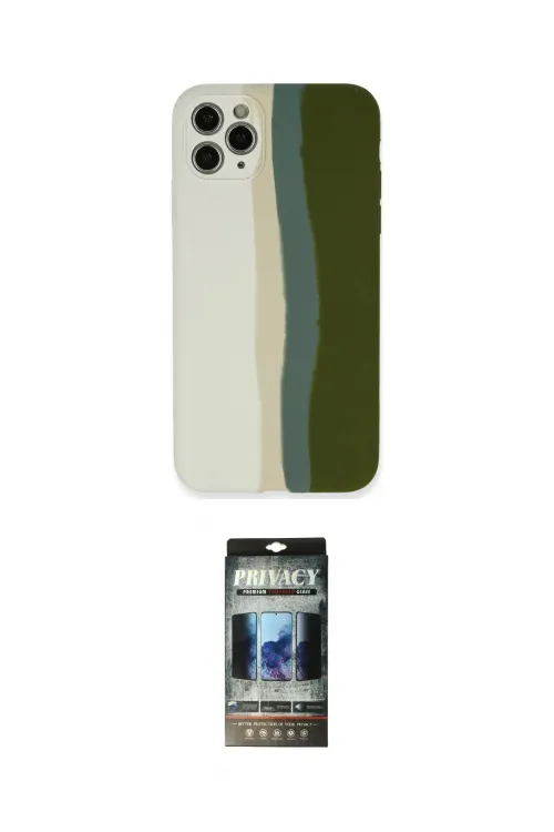 ieg™ iPhone 11 Pro Kılıf Yadigar Çizgi - Siyah 34D Hayalet Izgaralı Cam