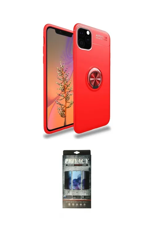 ieg™ iPhone 11 Pro Kılıf Yankı Form Prime - Siyah 34D Hayalet Izgaralı Cam
