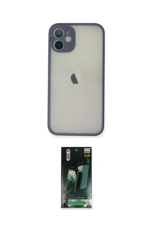 ieg™ iPhone 11 Pro Max Kılıf Ahenk Çizgi Serisi - Şeffaf 360 Full Body Arka Koruyucu