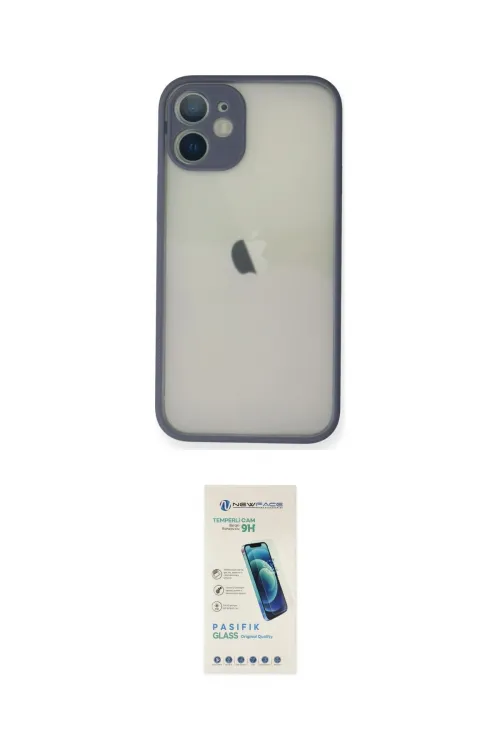 ieg™ iPhone 11 Pro Max Kılıf Ahenk Çizgi Serisi - Şeffaf Pasifik Cam Ekran Koruyucu