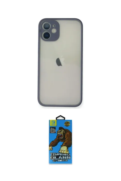 ieg™ iPhone 11 Pro Max Kılıf Ahenk Çizgi Serisi - Siyah 18D Cam Ekran Koruyucu