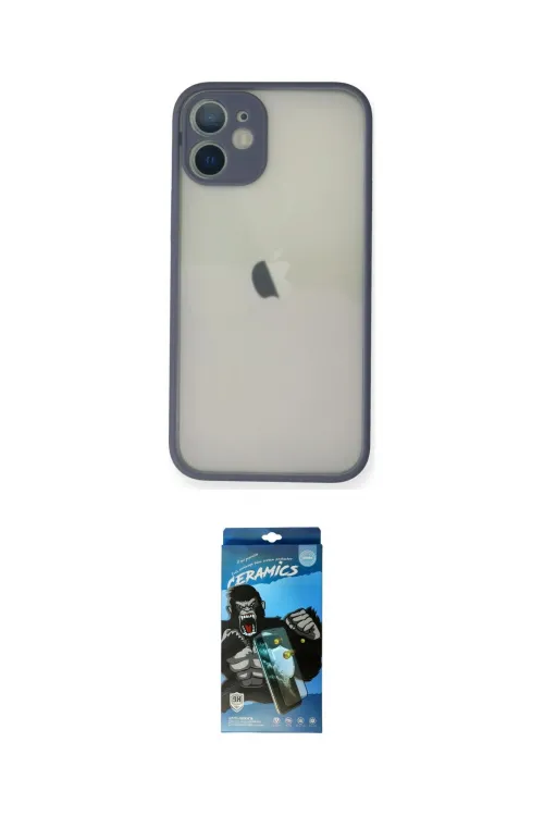 ieg™ iPhone 11 Pro Max Kılıf Ahenk Çizgi Serisi - Siyah 34D Izgaralı Cam