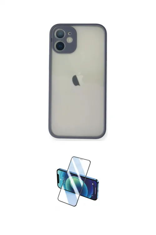 ieg™ iPhone 11 Pro Max Kılıf Ahenk Çizgi Serisi - Siyah 3D Antistatik Cam Ekran Koruyucu
