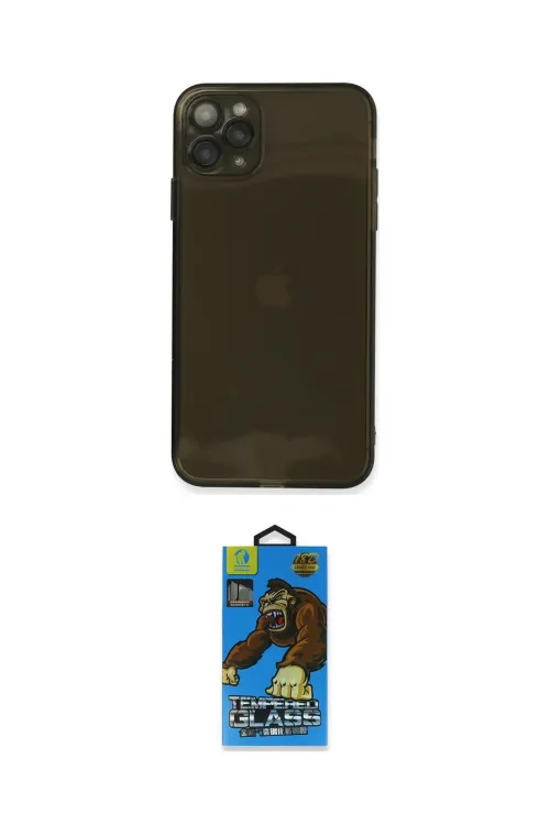 ieg™ iPhone 11 Pro Max Kılıf Ahenk Doku - Siyah 18D Cam Ekran Koruyucu